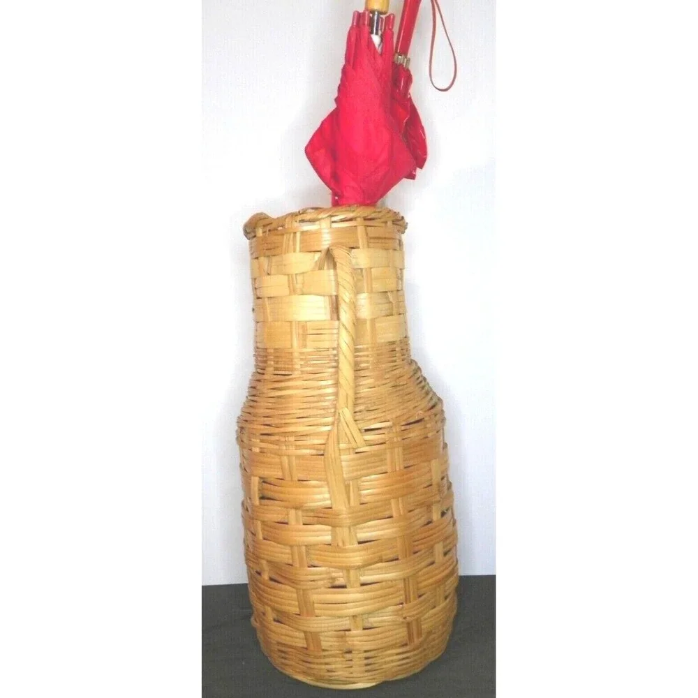 Vintage‎ Wicker Umbrella Basket Woven Basket Retro Art Deco